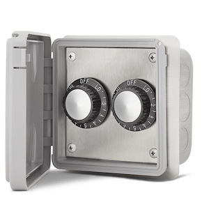 5.5 Inch 240 Volt Dual Heat Regulator with Gang Box and Weatherproof Cover Flush Mount Reg