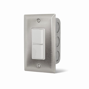 Accessory - Single Duplex Switch Wall Plate and Gang Box 20 Amp Per Pole
