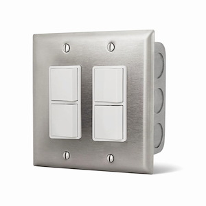 Accessory - Dual Duplex Switch Wall Plate and Gang Box 20 Amp Per Pole